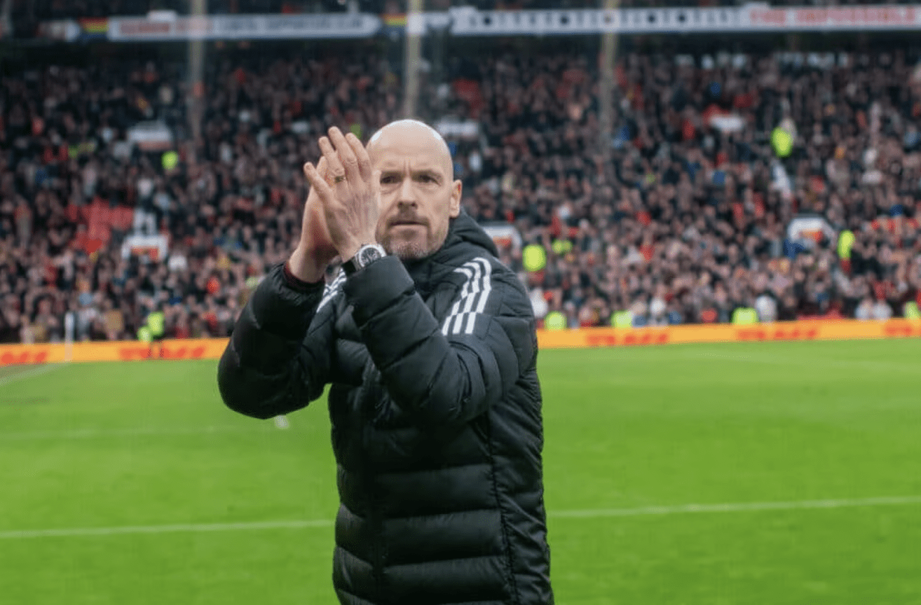 Ten Hag clapping hands after Derby win
