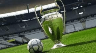 Champion League Trophy and football